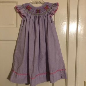 Girls smocked butterfly dress